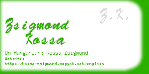 zsigmond kossa business card